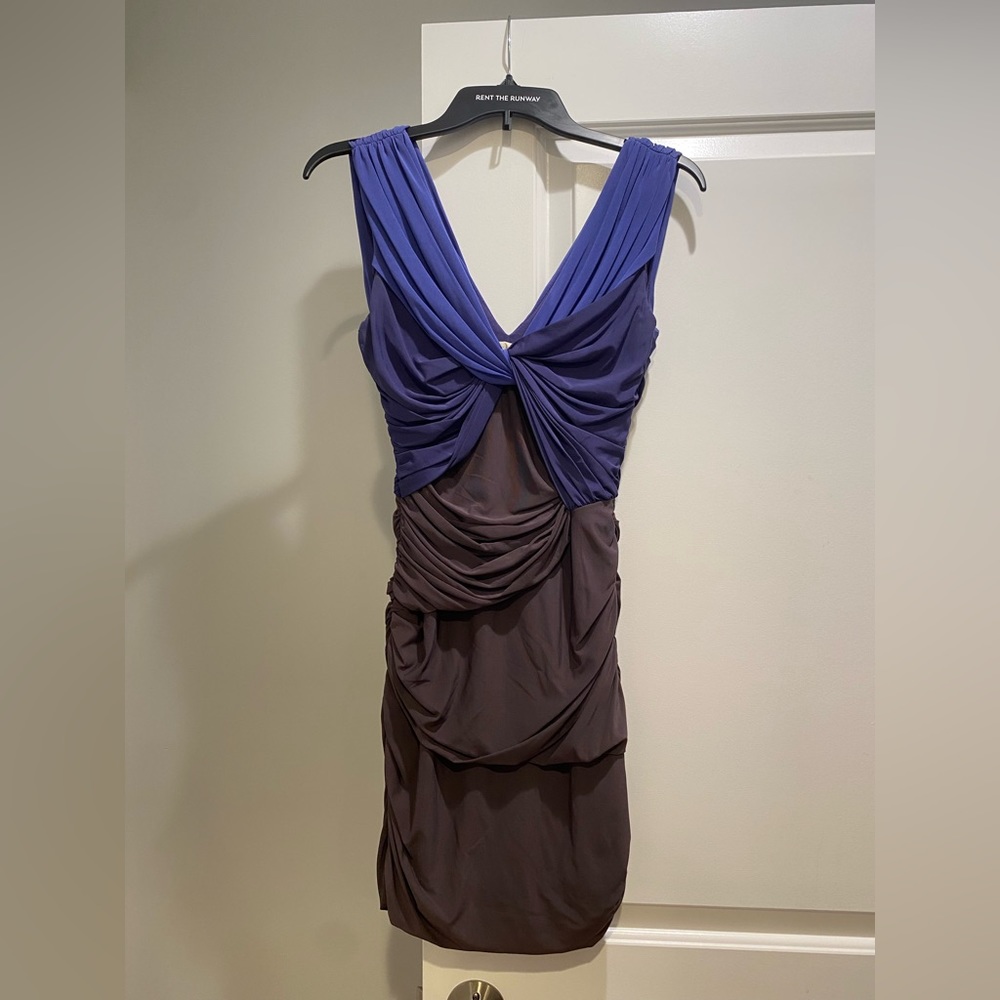 Halston Heritage, Got Me Twisted Dress, blue/gray, Size 0